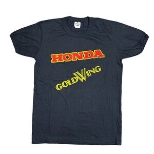 Vintage Black Tee with Red and Yellow Print